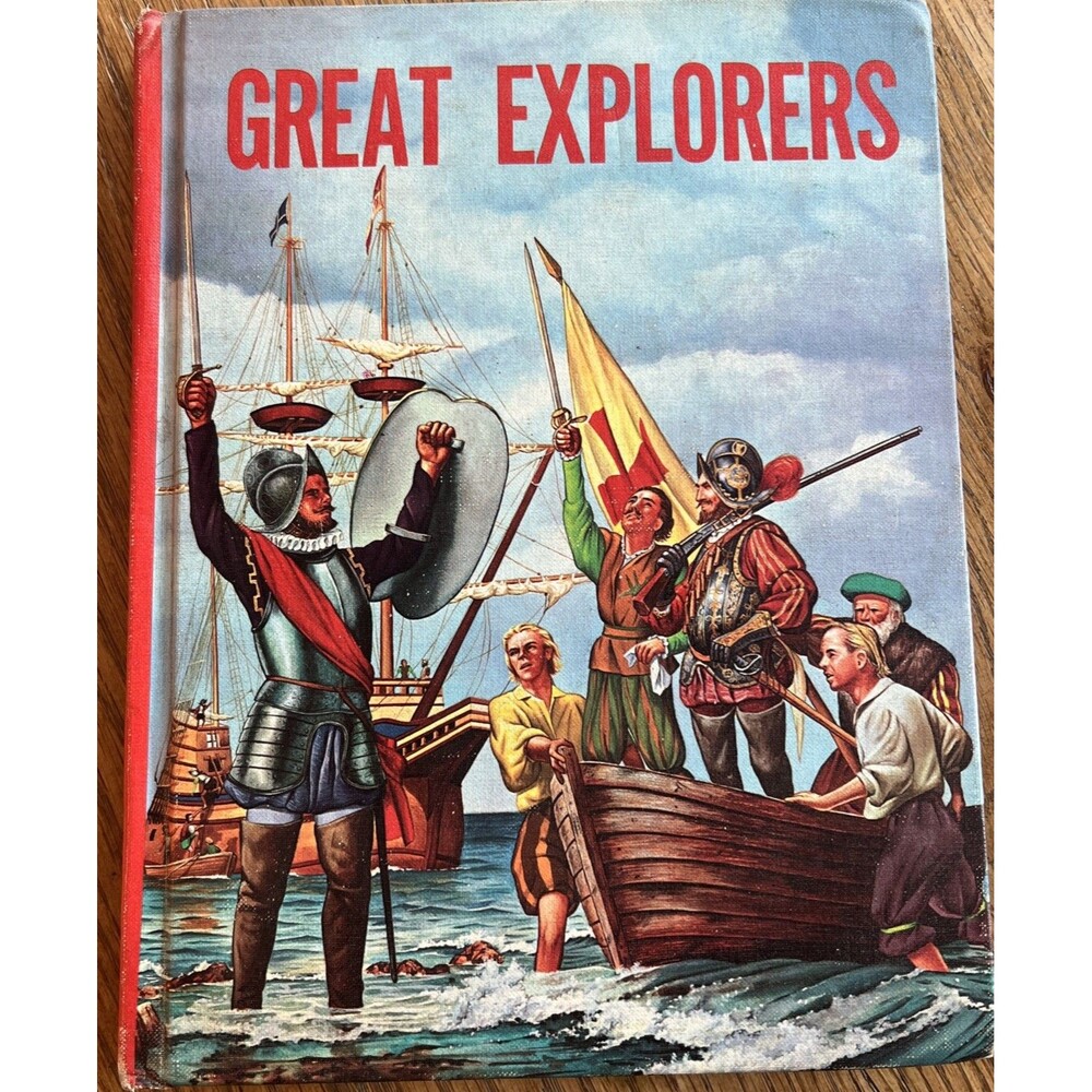 Vintage 1967 Great Explorers Social Studies School Book Hardcover